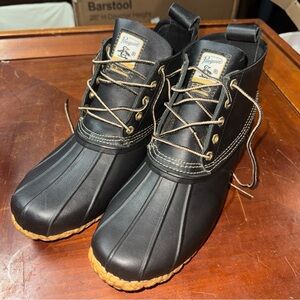 Original Penguin H20 Leather Duck Rain Boots Men’s 13 Navy Blue Waterproof New